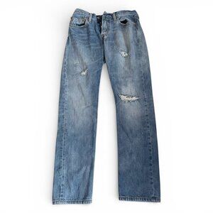 Women's Levi’s 501 Distressed Blue Jeans W26 L32